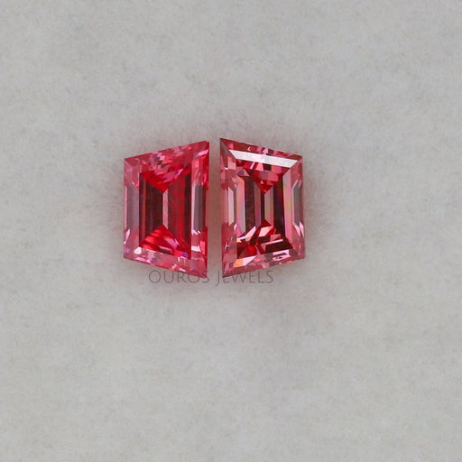 [Pink Trapezoid Cut Lab Grown Diamonds]-[Ouros Jewels]