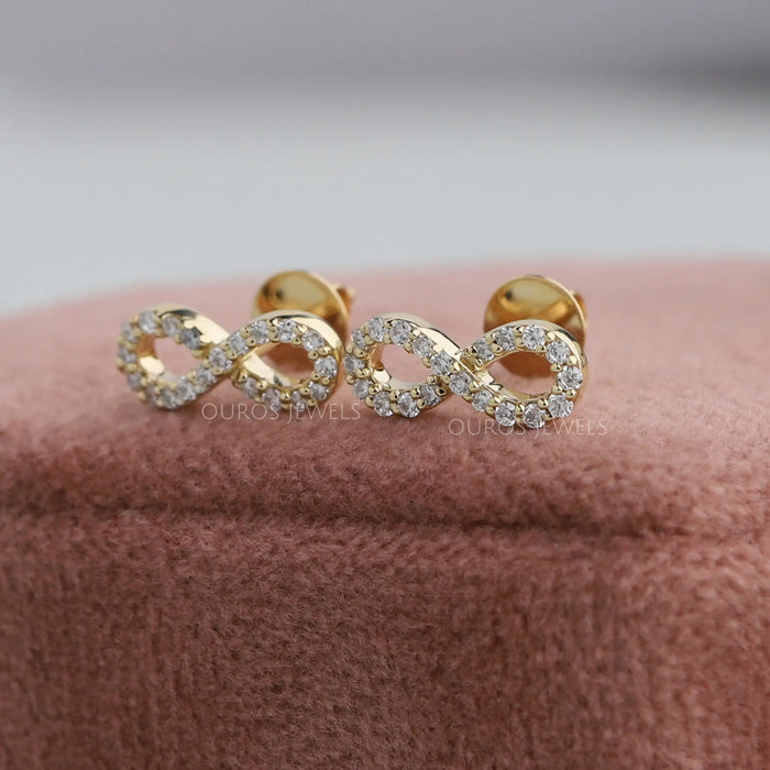 [Prong Set Round Diamond Earrings For Wedding Gift]-[Ouros Jewels]