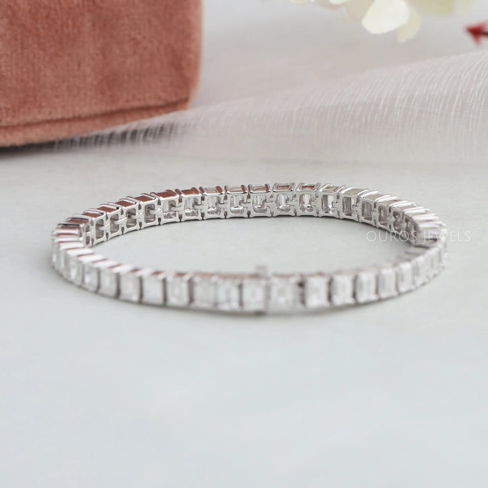 [White Gold Tennis Bracelet Made With Lab Diamond]-[Ouros Jewels]