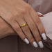 In finger look of yellow lab created diamond four stone engagement ring