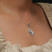 On neck side look of lab made diamond necklace made with eco friendly diamonds