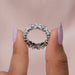[A Women Holding Marquise and Round Cut Eternity Band]-[Ouros Jewels]