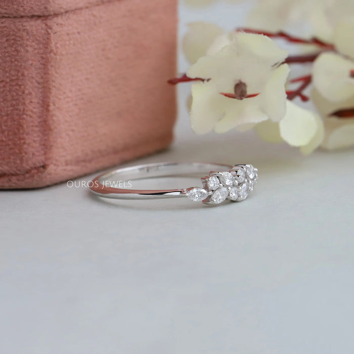 [14k White Gold Diamond Ring]-[Ouros Jewels]