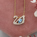 [Light Blue Marquise Diamond Swan Pendant]-[Ouros Jewels]