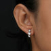 [A Women wearing Multi Shape Three Stone Stud Earrings]-[Ouros Jewels]