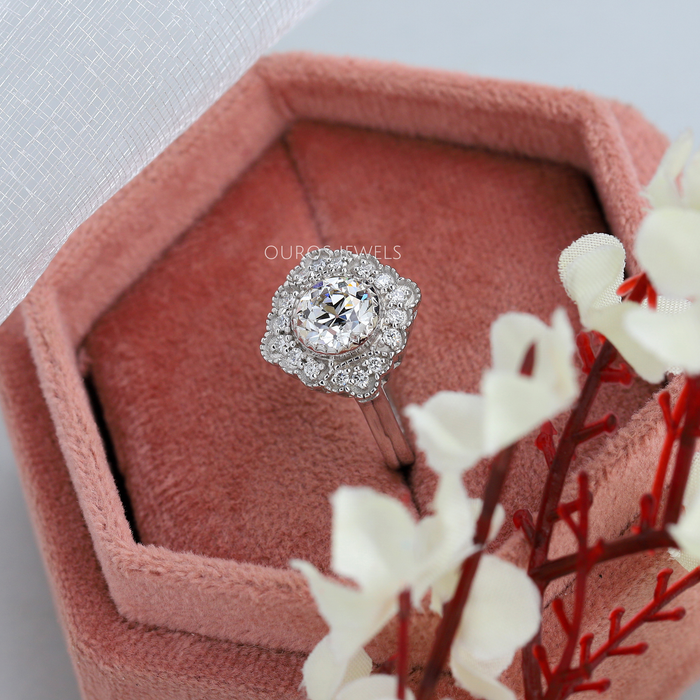 [View Of Round Diamond Ring From Box]-[Ouros Jewels] 