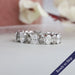 Olive oval shaped lab grown diamond eternity band in 14k white gold