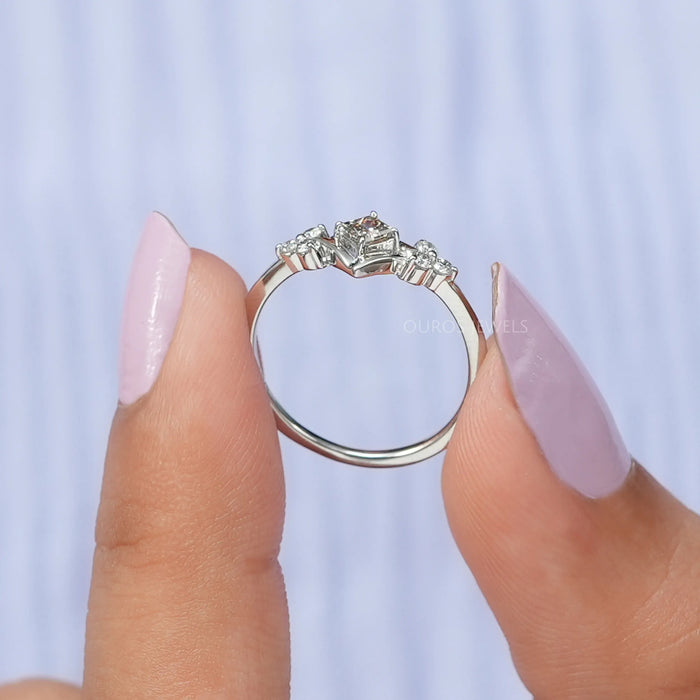 Lab Made Diamond Dainty Engagement ring  Ring in Solid Gold