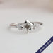 Princess cut lab grown diamond cluster engagement ring in 14k white gold