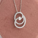 Multi shape diamond pendant necklace made with oval and round eco-friendly diamonds