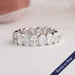 Oval cut lab grown diamond full eternity wedding band in 14k solid white gold