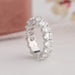 Side look of Oval Cut Diamond Eternity Ring In White Gold