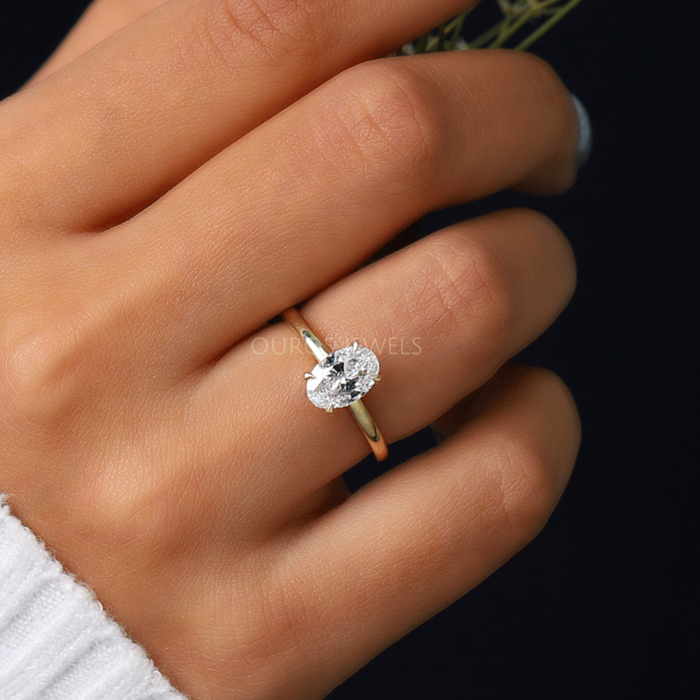 Halo Style Oval Lab Diamond Ring Set Rose Gold Big Diamond Curved Band | La  More Design