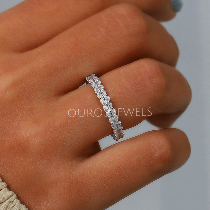 [Oval Cut Diamond Eternity Ring]-[Ouros Jewels]