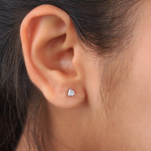 Pear And Trillion Cut Stud Earring