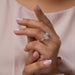In finger side look of flower shape diamond ring