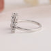 14k white gold band of flower style lab diamond engagement ring