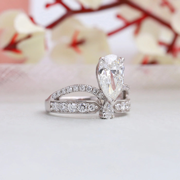[Unique Pear Shaped Engagement Ring]-[Ouros Jewels]