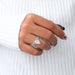 In Finger View Of Pear Diamond Bridal Wedding Ring Set Made With White Gold 
