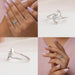 Collage of pear cut eco friendly lab diamond ring