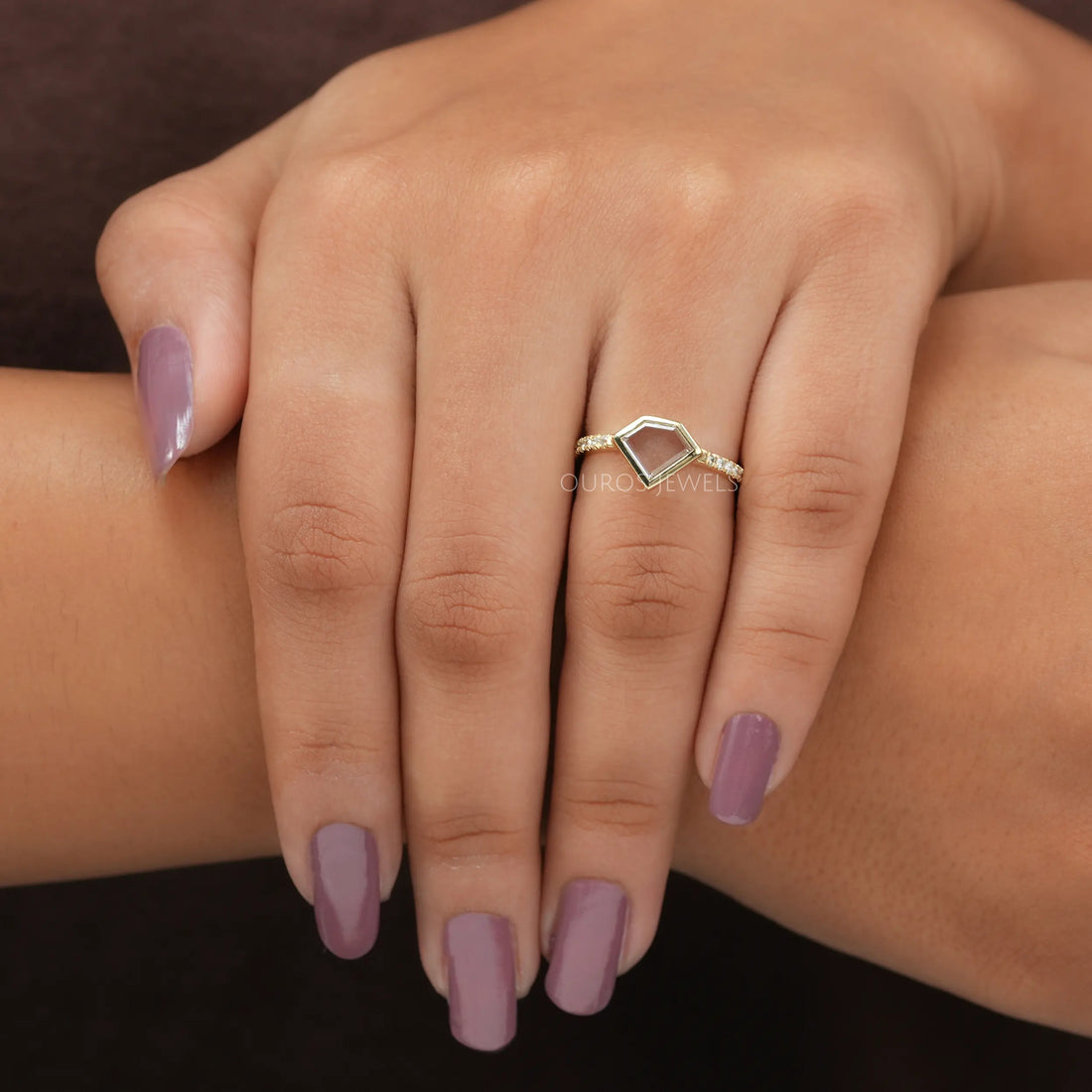 Pentagon Portrait Cut Lab Grown Diamond Ring