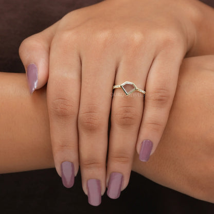 Pentagon Portrait Cut Lab Grown Diamond Ring