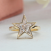 Star Shaped Pie Cut Lab Grown Diamond Engagement Ring With Bezel Setting In Yellow Gold