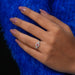 Front look of shining cushion diamond halo engagement ring