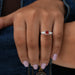 In Finger Front View Of Pink Cushion Lab Grown Diamond Ring
