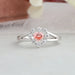 Heart shaped diamond Engagement ring with Round halo set in white gold