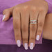 In finger look of shining heart shaped lab created diamond solitaire ring with fancy pink diamond