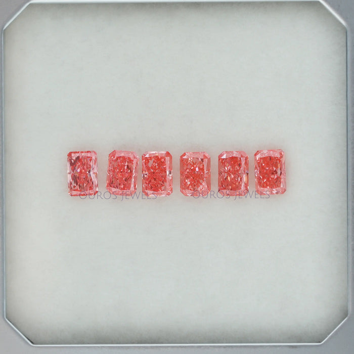 [Pink Radiant Lab Grown Diamonds]-[Ouros Jewels]