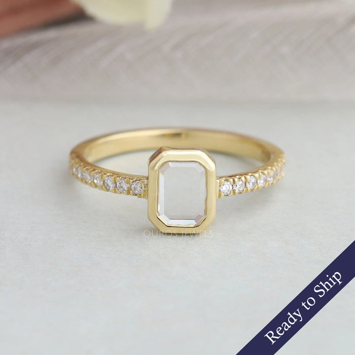 [Portrait Cut Diamond Engagement Ring]-[Ouros Jewels]