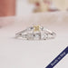 Princess Cut Lab Grown Diamond Cluster Engagement Ring In 14k White Gold