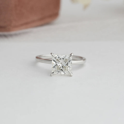 [Princess Diamond Solitaire Engagement Ring]-[Ouros Jewels]