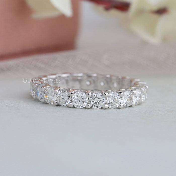 [14kt White Gold Diamond Eternity Band]-[Ouros Jewels]