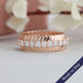 Front view of eternity band in rose gold, this Lab-Grown Diamond 