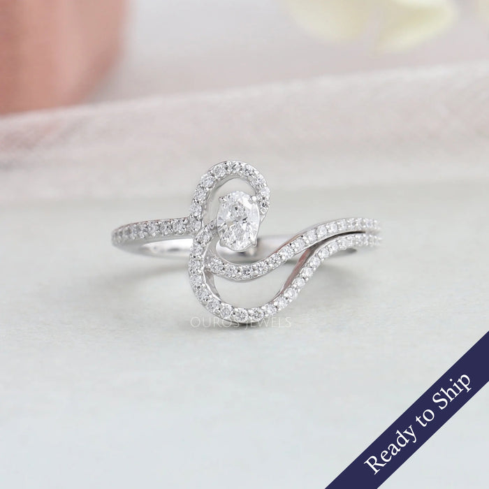 Oval Cut Lab Grown Diamond  Bridal Engagement Ring