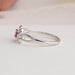14k white gold split shank of red princess cut lab diamond engagement ring