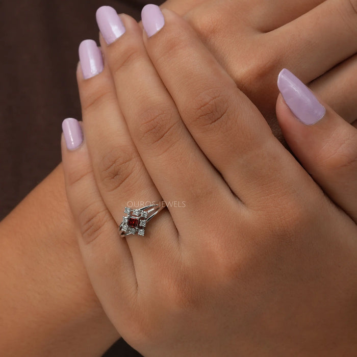 1.5 carat princess cut halo diamond ring. | Unique engagement rings, Engagement  rings, Double halo diamond engagement ring
