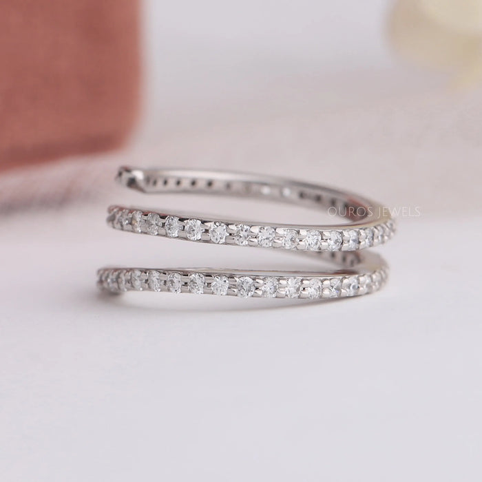 [Unique Round Diamond Wedding Ring]-[Ouros Jewels]