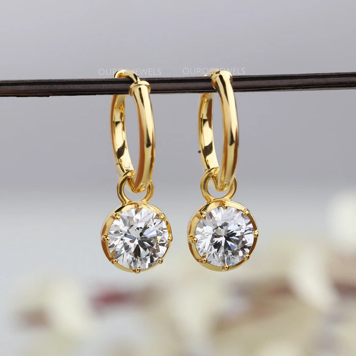 [Round Cut Lab Diamond Earrings]-[Ouros Jewels]