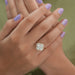 Aesthetic in finger look with beautiful flower shaped lab diamond engagement ring