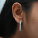 [A Women wearing Round Diamond Earrings]-[Ouros Jewels]