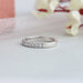 Round brilliant cut half eternity band in 14k solid white gold