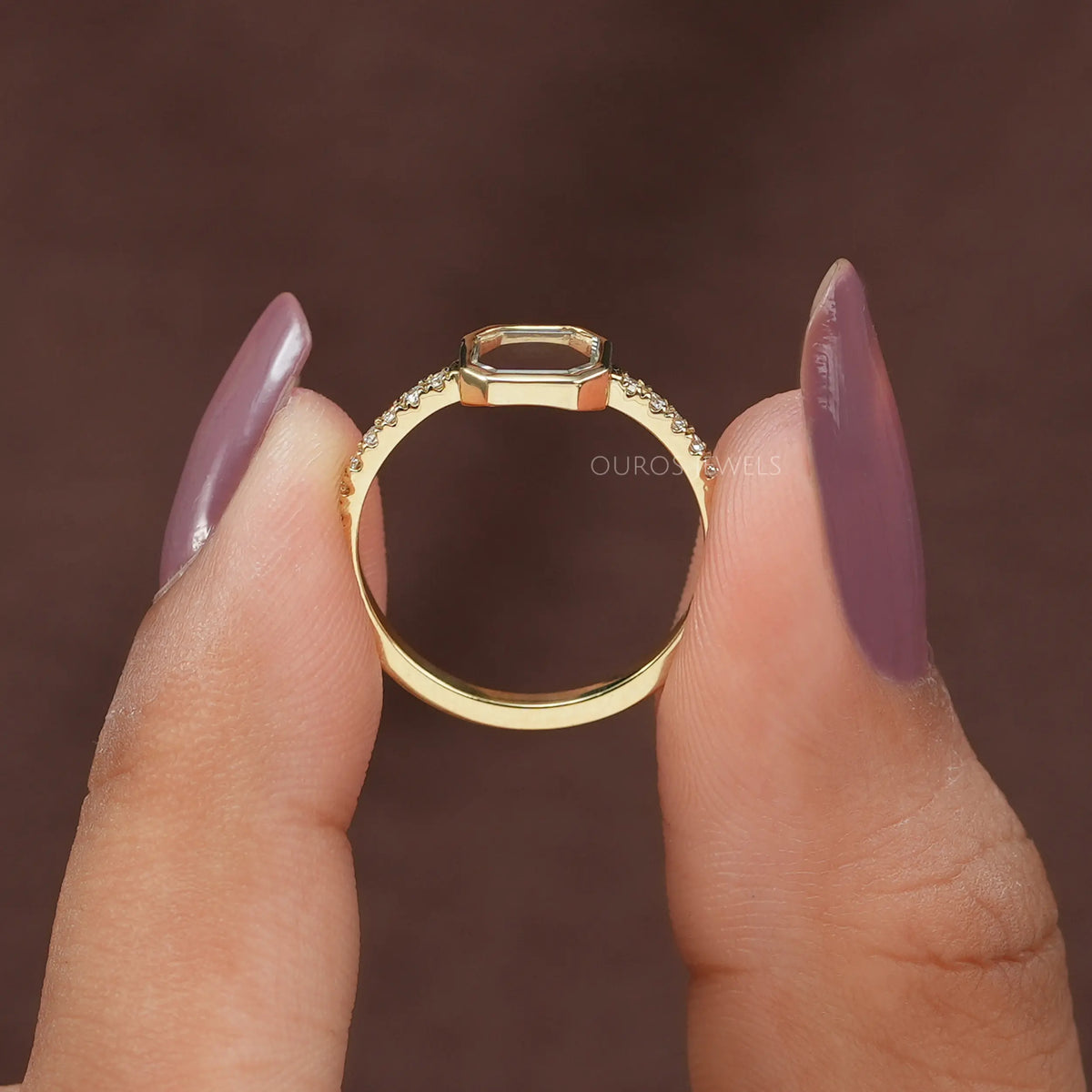 Asscher Portrait Cut Diamond Ring