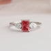 Fancy pink radiant cut lab diamond engagement ring with VVS clarity diamond