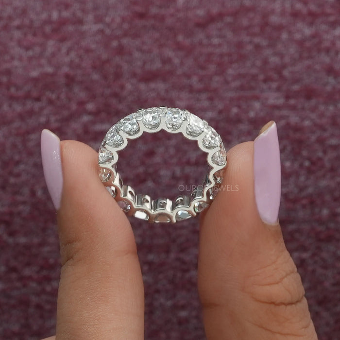 Cushion Cut Full Eternity Wedding Band Ring