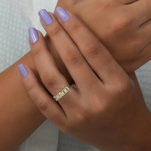 [Emerald Cut 5 Stone Diamond Ring]-[Ouros Jewels]