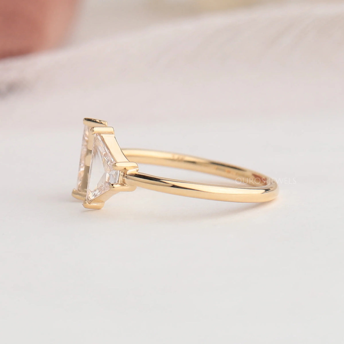Antique Shape Trapezoid Cut Two Stone Open Cuff Ring Rings